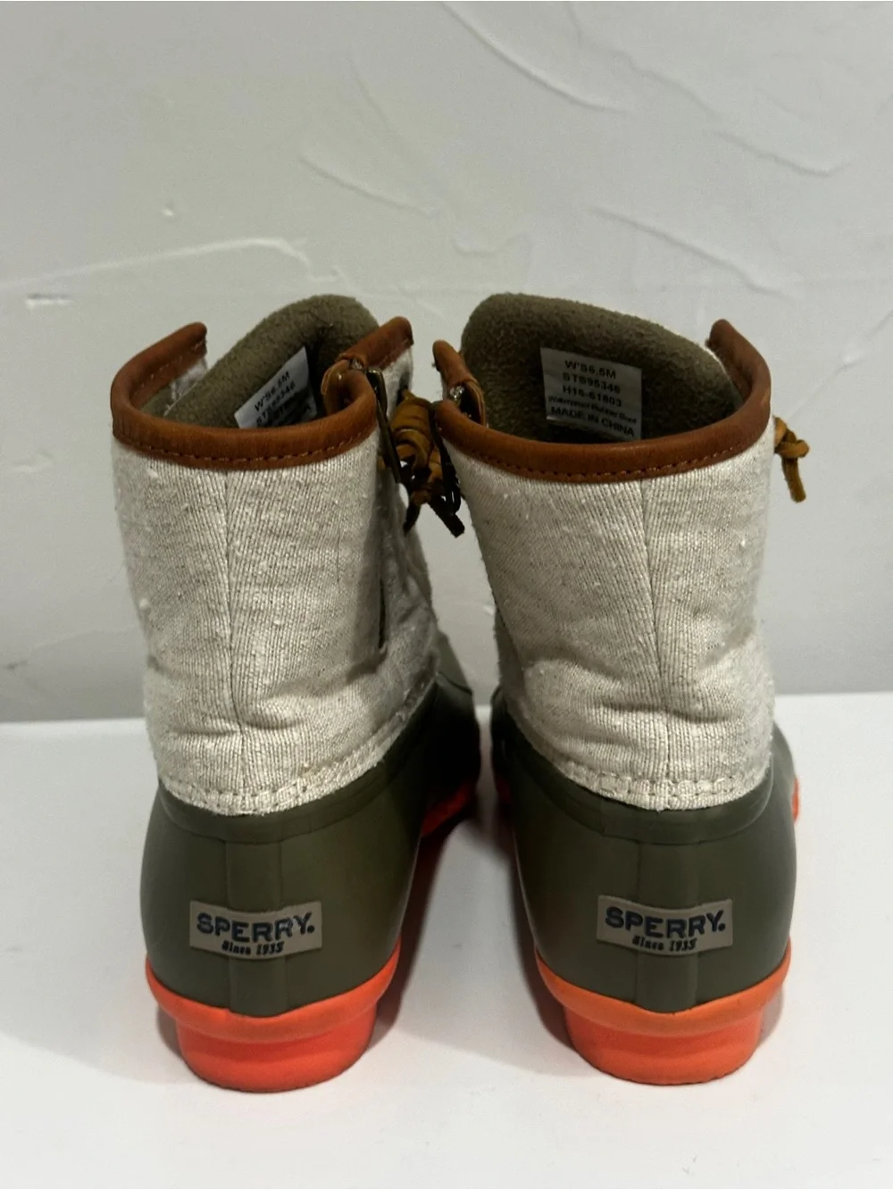 Sperry‎ Saltwater Duck Boots Canvas Utility Gorpcore Coastal Prep Sz 6.5